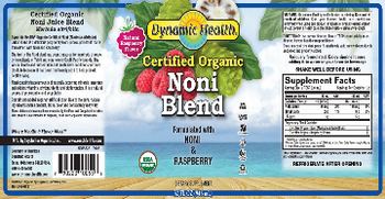 Dynamic Health Certified Organic Noni Blend Natural Raspberry Flavor - supplement