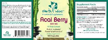 Earth Wise Vitamins & Supplements Acai Berry 500 mg - supplement