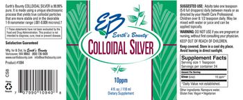Earth's Bounty Colloidal Silver 10 ppm - supplement