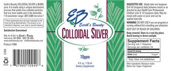EB Earth's Bounty Colloidal Silver 10 PPM - supplement