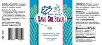 EB Earth's Bounty Nano-Sol Silver - liquid supplement