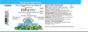 Eclectic Institute American Bilberry - supplement