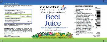 Eclectic Institute Beet Juice - supplement