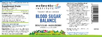 Eclectic Institute Blood Sugar Balance - supplement