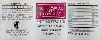 Ecological Formulas Anti-Mutagens With Ellagic Acid - supplement