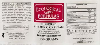 Ecological Formulas Buffered Vitamin C Crystals - supplement
