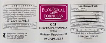Ecological Formulas C3 Curcumin Complex 400 mg - supplement
