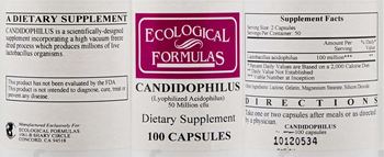 Ecological Formulas Candidophilus - supplement