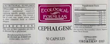 Ecological Formulas Cephalgesic - a nutritional supplement