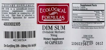 Ecological Formulas Dim Sum (Di-Indole Methane) 50mg - supplement