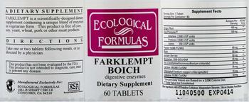 Ecological Formulas Farklempt Boich digestive enzymes - supplement
