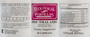 Ecological Formulas HRF-Thalamic Glandular Product with Ascorbic Acid - supplement