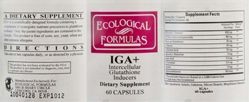 Ecological Formulas IGA+Intercellular Glutathione Inducers - supplement