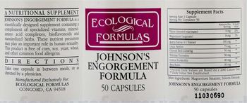Ecological Formulas Johnson's Engorgement Formula - a nutritional supplement