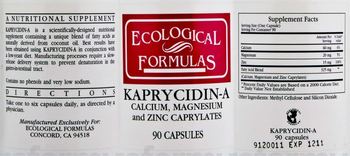 Ecological Formulas Kaprycidin-A - a nutritional supplement