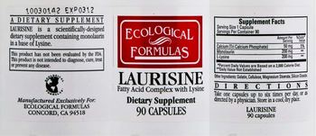 Ecological Formulas Laurisine Fatty Acid Complex with Lysine - supplement