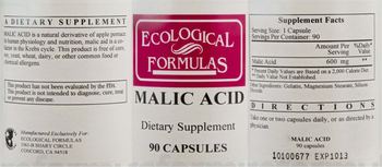 Ecological Formulas Malic Acid - supplement