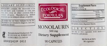 Ecological Formulas Monolaurin 300 mg - supplement