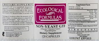 Ecological Formulas Non-Yeast GTF (Glucose Tolerance Factor) - supplement