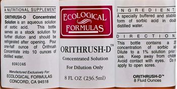 Ecological Formulas Orithrush-D Concentrated Solution - a nutritional supplement