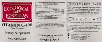 Ecological Formulas Vitamin C-1000 From Tapioca - supplement