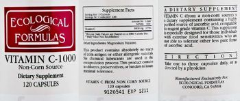 Ecological Formulas Vitamin C-1000 Non-Corn Source - supplement