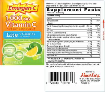 Emergen-C 1,000 MG Vitamin C Lite Citrus Flavored - supplement