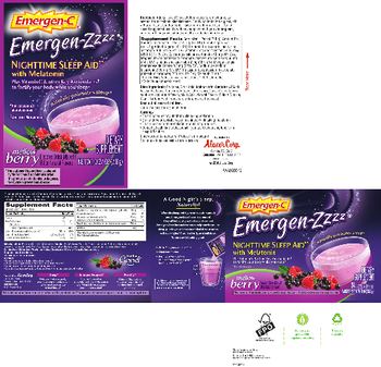 Emergen-C Emergen-Zzzz Nighttime Sleep Aid with Melotonin Mellow Berry - supplement