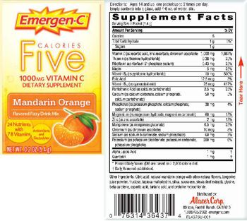 Emergen-C Five Calories 1000 mg Vitamin C Mandarin Orange - supplement