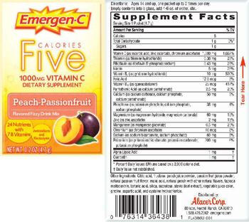 Emergen-C Five Calories 1000 mg Vitamin C Peach-Passion Fruit - supplement