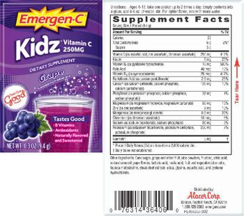 Emergen-C Kidz Vitamin C 250 mg Fruit Grape - supplement