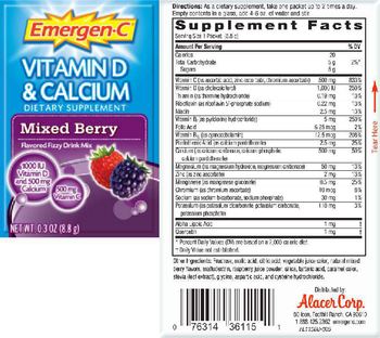 Emergen-C Vitamin D & Calcium Mixed Berry - supplement