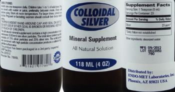 Endo-Met Laboratories Colloidal Silver - mineral supplement