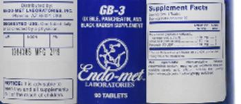 Endo-Met Laboratories GB-3 - ox bile pancreatin and black radish supplement
