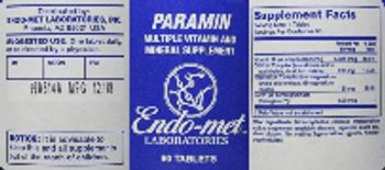 Endo-Met Laboratories Paramin - multiple vitamin and mineral supplement