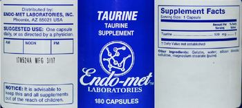 Endo-Met Laboratories Taurine - taurine supplement