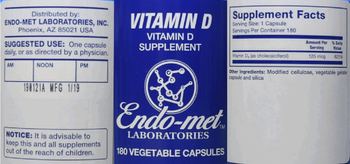 Endo-Met Laboratories Vitamin D - vitamin d supplement