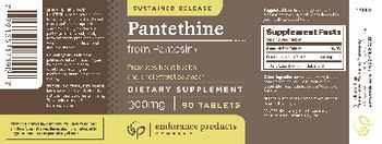 Endurance Products Company Pantethine 300 mg - supplement
