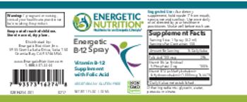 Energetic Nutrition Energetic B-12 Spray - supplement