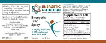 Energetic Nutrition Energetic B-12 Spray - 