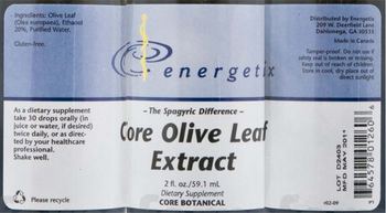 Energetix Core Olive Leaf Extract - supplement