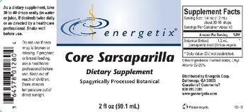 Energetix Core Sarsaparilla - supplement