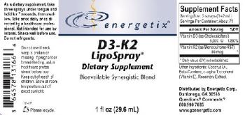 Energetix D3-K2 LipoSpray - supplement