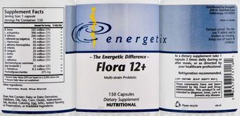 Energetix Flora 12+ Multi-strain Probiotic - supplement