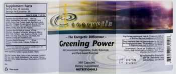 Energetix Greening Powder - supplement