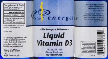 Energetix Liquid Vitamin D3 - supplement