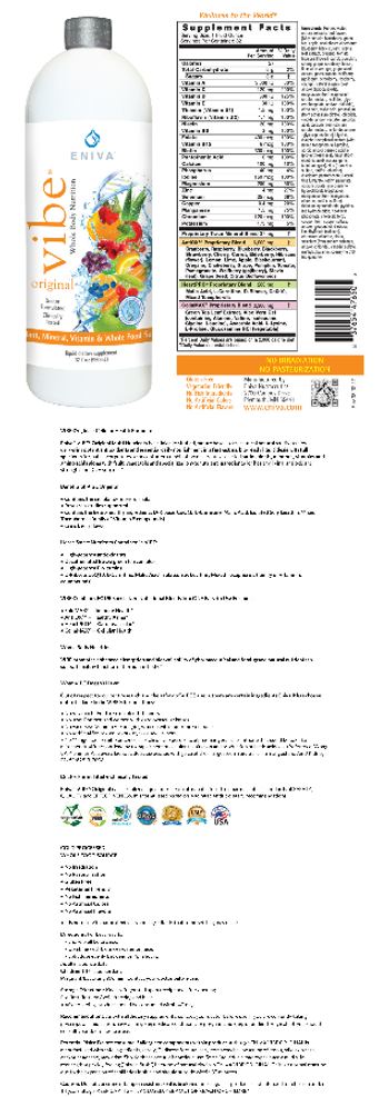 Eniva Vibe Original - antioxidant mineral vitamin whole food supplementliquid supplement