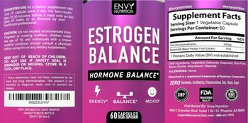 Envy Nutrition Estrogen Balance - supplement