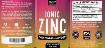 Envy Nutrition Ionic Zinc - supplement