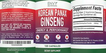 Envy Nutrition Korean Panax Ginseng - supplement